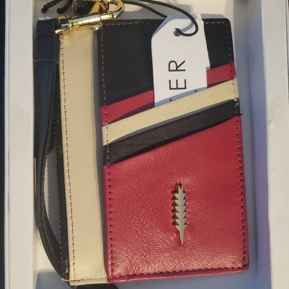 Thacker Amber Leather Wristlet Wallet NWT + Box